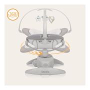 Balansoar, Lionelo, Mell, 2 in 1, Rotire 360 grade, Electric, Cu 3 moduri de leganare, Cu 5 trepte de viteza, Cu 3 pozitii de inclinare, Cu timer, 12 melodii si 2 sunete ale naturii, Pana la 9 kg, Gri BYNLO-MELL_GREY_STONE