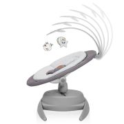Balansoar, Lionelo, Mell, 2 in 1, Rotire 360 grade, Electric, Cu 3 moduri de leganare, Cu 5 trepte de viteza, Cu 3 pozitii de inclinare, Cu timer, 12 melodii si 2 sunete ale naturii, Pana la 9 kg, Gri BYNLO-MELL_GREY_STONE