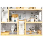 Casuta de papusi inalta din lemn cu mobilier ecotoys w06a392 edeediw06a392
