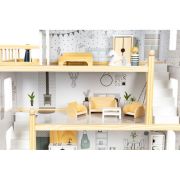 Casuta de papusi inalta din lemn cu mobilier ecotoys w06a392 edeediw06a392