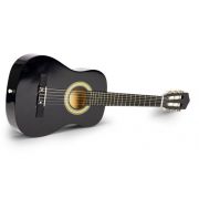 Chitara din lemn pentru copii cu 6 corzi ecotoys hx18022-30, 76 x 28 cm - negru edeedihx18022-30dark