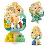 Jucarie interactiva din lemn sub forma de copac cu diverse activitati ecotoys 1045 edeedi1045