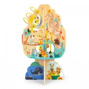 Jucarie interactiva din lemn sub forma de copac cu diverse activitati ecotoys 1045 edeedi1045