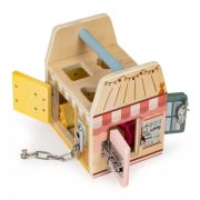 Jucarie interactiva din lemn sub forma de cub cu sortator ecotoys 2555 edeedi2555