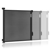 Poarta de siguranta, Lionelo, Thea, Cu suruburi, Textila, Retractabila, Mecanism dublu de blocare, Montaj universal, 80x140 cm, Conform cu standardul european de securitate EN1930, Negru BYNLO-THEA_BLACK_ONYX