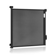 Poarta de siguranta, Lionelo, Thea, Cu suruburi, Textila, Retractabila, Mecanism dublu de blocare, Montaj universal, 80x140 cm, Conform cu standardul european de securitate EN1930, Negru BYNLO-THEA_BLACK_ONYX