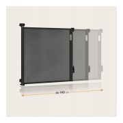 Poarta de siguranta, Lionelo, Thea, Cu suruburi, Textila, Retractabila, Mecanism dublu de blocare, Montaj universal, 80x140 cm, Conform cu standardul european de securitate EN1930, Negru BYNLO-THEA_BLACK_ONYX