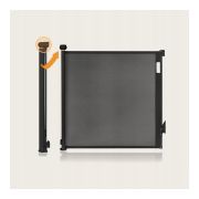 Poarta de siguranta, Lionelo, Thea, Cu suruburi, Textila, Retractabila, Mecanism dublu de blocare, Montaj universal, 80x140 cm, Conform cu standardul european de securitate EN1930, Negru BYNLO-THEA_BLACK_ONYX