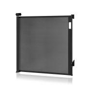 Poarta de siguranta, Lionelo, Thea, Cu suruburi, Textila, Retractabila, Mecanism dublu de blocare, Montaj universal, 80x140 cm, Conform cu standardul european de securitate EN1930, Negru BYNLO-THEA_BLACK_ONYX