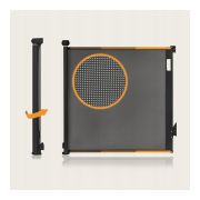 Poarta de siguranta, Lionelo, Thea, Cu suruburi, Textila, Retractabila, Mecanism dublu de blocare, Montaj universal, 80x140 cm, Conform cu standardul european de securitate EN1930, Negru BYNLO-THEA_BLACK_ONYX
