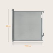 Poarta de siguranta, Lionelo, Thea, Textila, Ofera vizibilitate, Retractabila, Mecanism dublu de blocare, Montaj universal, 80x140 cm, Conform cu standardul european de securitate EN1930, Gri BYNLO-THEA_GREY_CONRETE