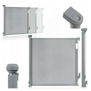 Poarta de siguranta, Lionelo, Thea, Textila, Ofera vizibilitate, Retractabila, Mecanism dublu de blocare, Montaj universal, 80x140 cm, Conform cu standardul european de securitate EN1930, Gri BYNLO-THEA_GREY_CONRETE