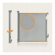 Poarta de siguranta, Lionelo, Thea, Textila, Ofera vizibilitate, Retractabila, Mecanism dublu de blocare, Montaj universal, 80x140 cm, Conform cu standardul european de securitate EN1930, Gri BYNLO-THEA_GREY_CONRETE