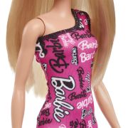 BARBIE PAPUSA CLASICA BLONDA CU ROCHITA ROZ CU IMPRIMEU BARBIE VIVMTT7439_HRH07
