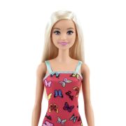 BARBIE PAPUSA CLASICA BLONDA CU ROCHITA ROZ CU IMPRIMEU CU FLUTURI VIVMTT7439_HBV05