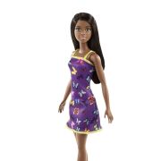 BARBIE PAPUSA CLASICA BRUNETA CU ROCHITA MOV CU IMPRIMEU CU FLUTURI VIVMTT7439_HBV07