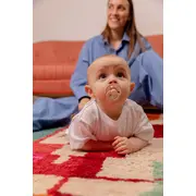 Bibs - set 2 suzete colour studio collection flower latex, tetina rotunda, 0 luni+-blush bbb11017103