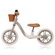 Bicicleta fara pedale, Lionelo, Alex Plus, Usoara, Cu ghidon si sa reglabile, Include cos depozitare si sonerie, Din otel, Cu roti din spuma EVA, 12 inch, Beige Sand BYNLO-ALEX_PLUS_BEIGE_SAND