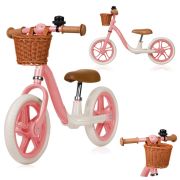 Bicicleta fara pedale, Lionelo, Alex Plus, Usoara, Cu ghidon si sa reglabile, Include cos depozitare si sonerie, Din otel, Cu roti din spuma EVA, 12 inch, Pink Rose BYNLO-ALEX_PLUS_PINK_ROSE