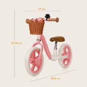 Bicicleta fara pedale, Lionelo, Alex Plus, Usoara, Cu ghidon si sa reglabile, Include cos depozitare si sonerie, Din otel, Cu roti din spuma EVA, 12 inch, Pink Rose BYNLO-ALEX_PLUS_PINK_ROSE