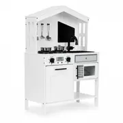 Bucatarie din lemn cu accesorii ecotoys plk563 - alb edeediplk563w