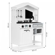 Bucatarie din lemn cu accesorii ecotoys plk563 - alb edeediplk563w