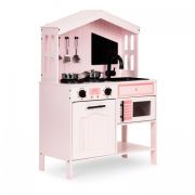 Bucatarie din lemn cu accesorii ecotoys plk563 - roz edeediplk563p