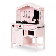 Bucatarie din lemn cu accesorii ecotoys plk563 - roz edeediplk563p