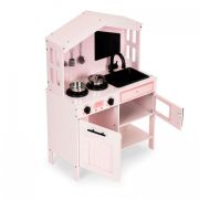 Bucatarie din lemn cu accesorii ecotoys plk563 - roz edeediplk563p