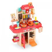 Bucatarie pentru copii cu sunete si lumini led ecotoys hc493096 - roz edeedihc493096pink