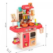 Bucatarie pentru copii cu sunete si lumini led ecotoys hc493096 - roz edeedihc493096pink