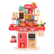 Bucatarie pentru copii cu sunete si lumini led ecotoys hc493096 - roz edeedihc493096pink