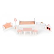 Casuta de papusi inalta din lemn cu mobilier ecotoys d8112 edeedid8112