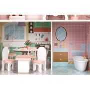 Casuta de papusi inalta din lemn cu mobilier ecotoys d8112 edeedid8112