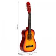 Chitara din lemn cu 6 corzi pentru copii, 86 cm, ecotoys hx18026-34n edeedihx18026-34natural