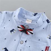 Costum bebelusi cu pantalonasi si camasuta bleu - Coronite LIHQ317-3