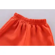 Costumas pentru fetite cu bluzita cu cirese portocalii LIHQ374-11