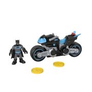 FISHER PRICE IMAGINEXT DC SUPER FRIENDS VEHICUL MOTOCICLETA CU FIGURINA BATMAN CU COSTUM GRI VIVMTM5649_GXX13