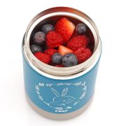 Cutie termica pentru mancare, otel inoxidabil vidat, 300 ml, albastra, Reer ColourDesign 90411
