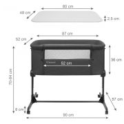 Patut cu laterala deschizabila kidwell snuzzy - dark grey edeedilodosnu01a2