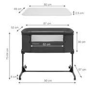 Patut cu laterala deschizabila kidwell snuzzy - dark grey edeedilodosnu01a2