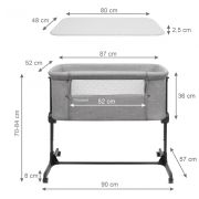 Patut cu laterala deschizabila kidwell snuzzy - light grey edeedilodosnu01a1