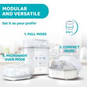 Sterilizator electric cu aburi Chicco 3 in 1 Steril Natural, 0luni+ CHC0739110-7