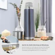 Sticla termos din otel inoxidabil vidat cu capac Colour, 450 ml, gri, Reer 90501