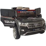 Masinuta electrica chipolino suv police patrol cu scaun din piele black hubeljppl0232b