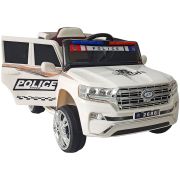 Masinuta electrica chipolino suv police patrol cu scaun din piele white hubeljppl0231w