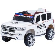Masinuta electrica chipolino suv police patrol cu scaun din piele white hubeljppl0231w