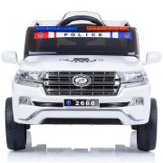 Masinuta electrica chipolino suv police patrol cu scaun din piele white hubeljppl0231w