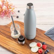 Sticla de baut termoizolanta din otel inoxidabil vidat Colour, 500 ml, gri, Reer 90801