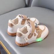 Adidasi crem cu alb cu luminite - Panda MD8001-3-c